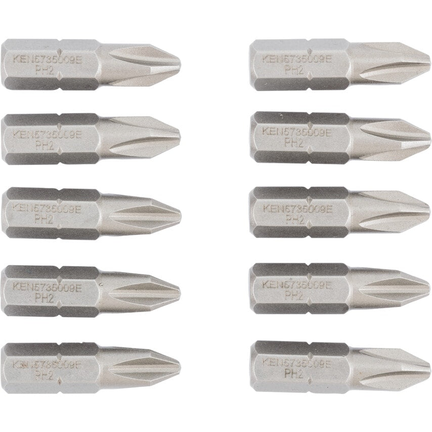 No.2 Cross/Pt Screwdriver Bit 1/4" Hex STD (Pk 10)