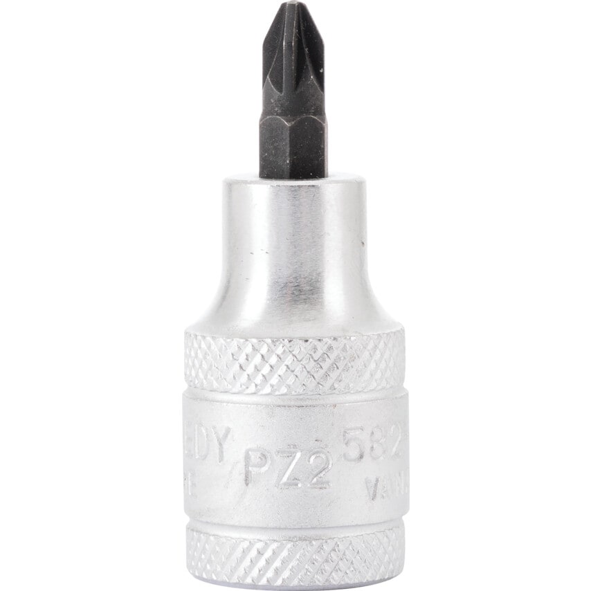No.2 x 55mm Pozi Screwdriver Socket Bit 1/2" Square Drive