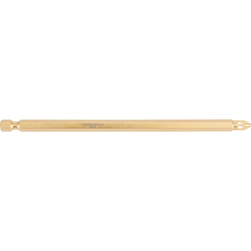 No.2x150mm Pozidriv Titanium Screwdriver Bit 1/4" Hex