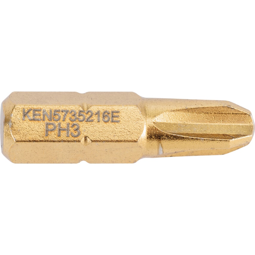 No.3 C/Pt TiN Coated Screwdriver Bit 1/4" Hex STD