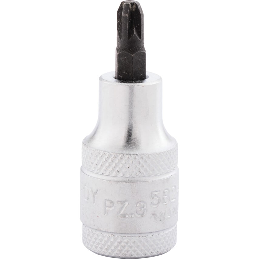 No.3 x 55mm Pozi Screwdriver Socket Bit 1/2" Square Drive