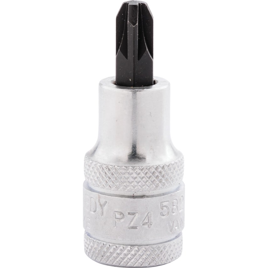 No.4 x 55mm Pozi Screwdriver Socket Bit 1/2" Square Drive