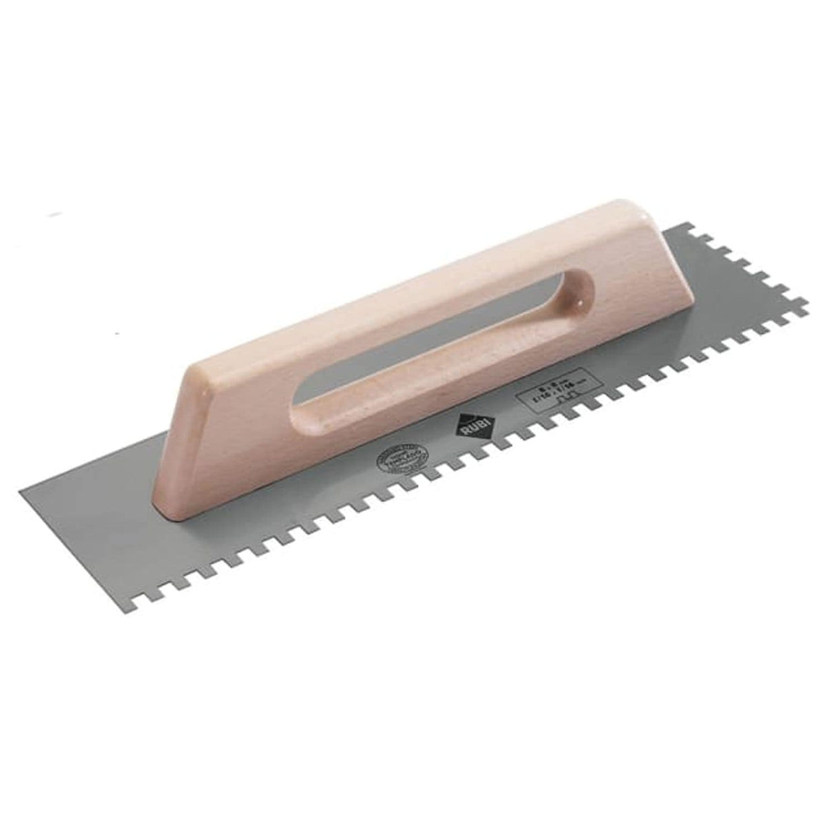 Notched Steel Trowel Wooden Handle - 19in
