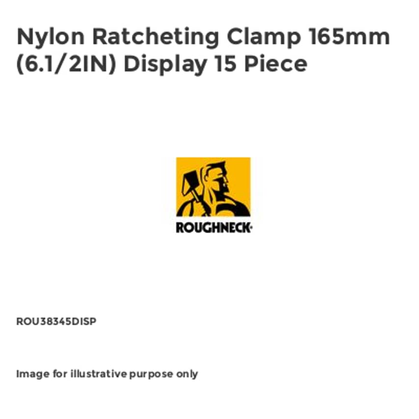 Nylon Ratcheting Clamp 165mm (6.1/2IN) Display 15 Piece ROU38345DISP