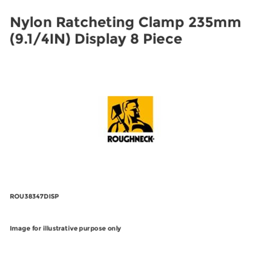 Nylon Ratcheting Clamp 235mm (9.1/4IN) Display 8 Piece ROU38347DISP