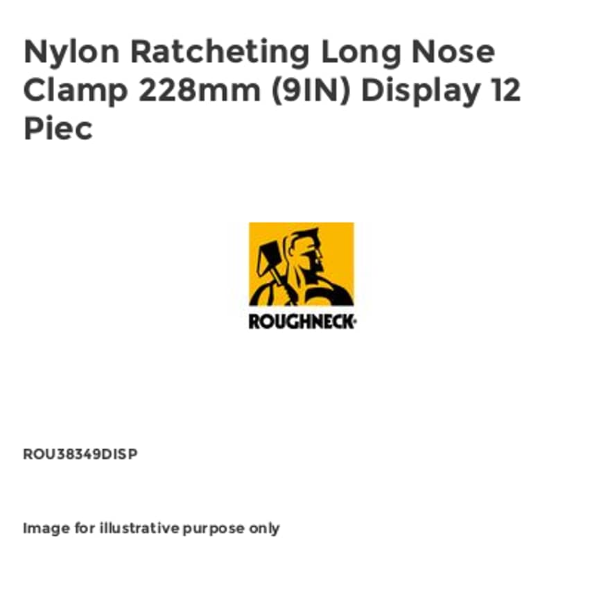 Nylon Ratcheting Long Nose Clamp 228mm (9IN) Display 12 Piec