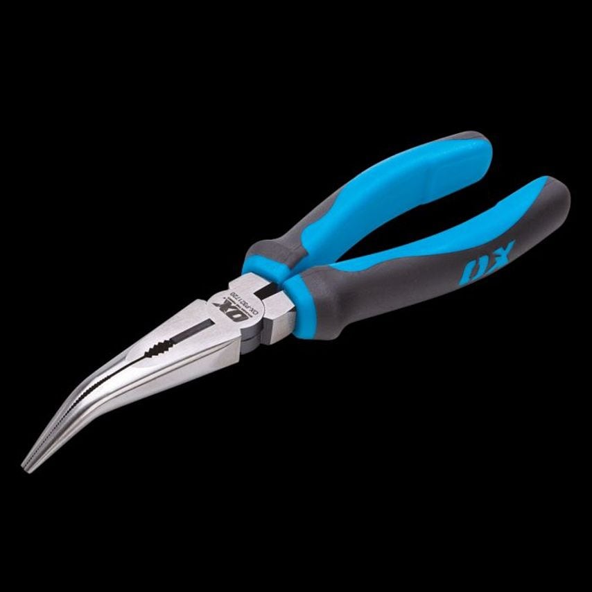 OX Pro Bent Long Nose Pliers 200mm/8"