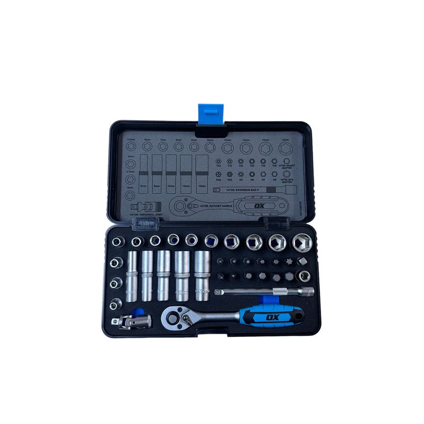 OX Trade 1/4"Drive Socket Set 35pc