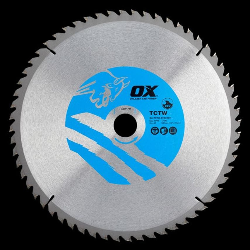 OX Wood Cutting Circular Saw Blade 300/30mm, 60 Teeth Atb OX TCTW 3003060