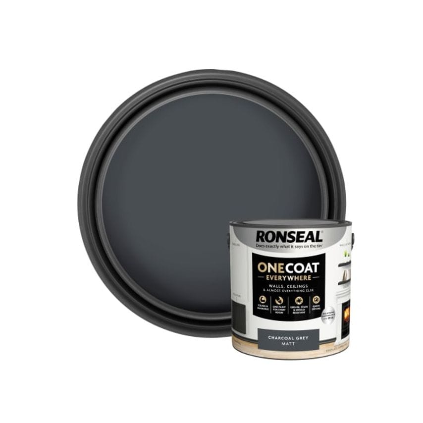 One Coat Everywhere Interior Paint Charcoal Grey Matt 2.5L