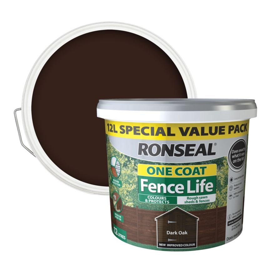 One Coat Fence Life 12L Dark Oak