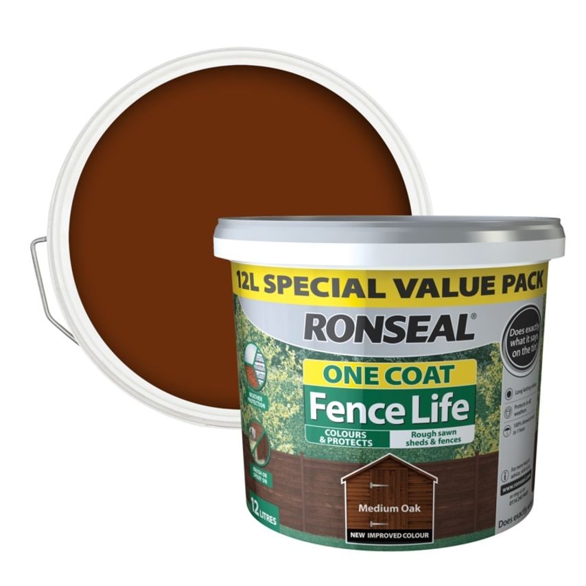 One Coat Fence Life 12L Medium Oak