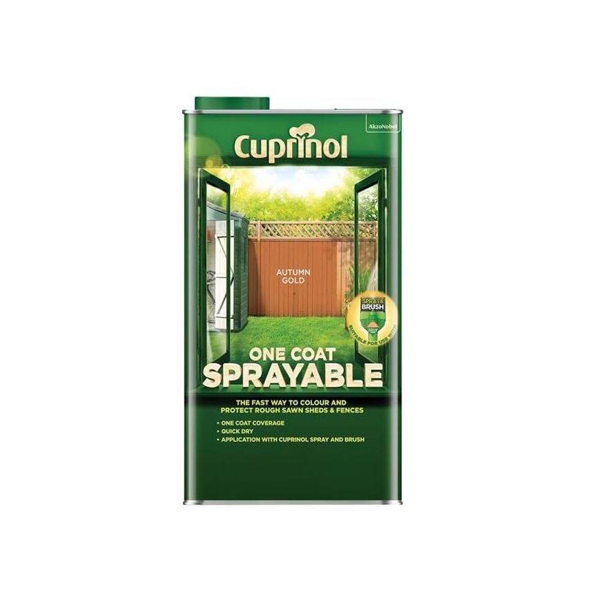 One Coat Sprayable Fence Treatment Autumn Gold 5 litre CUPNSFTAG5L