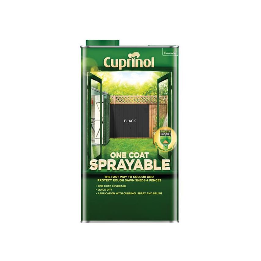 One Coat Sprayable Fence Treatment Black 5 litre CUPNSFTBL5L