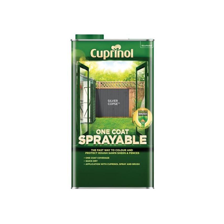 One Coat Sprayable Fence Treatment Silver Copse 5 litre CUPNSFTSC5L