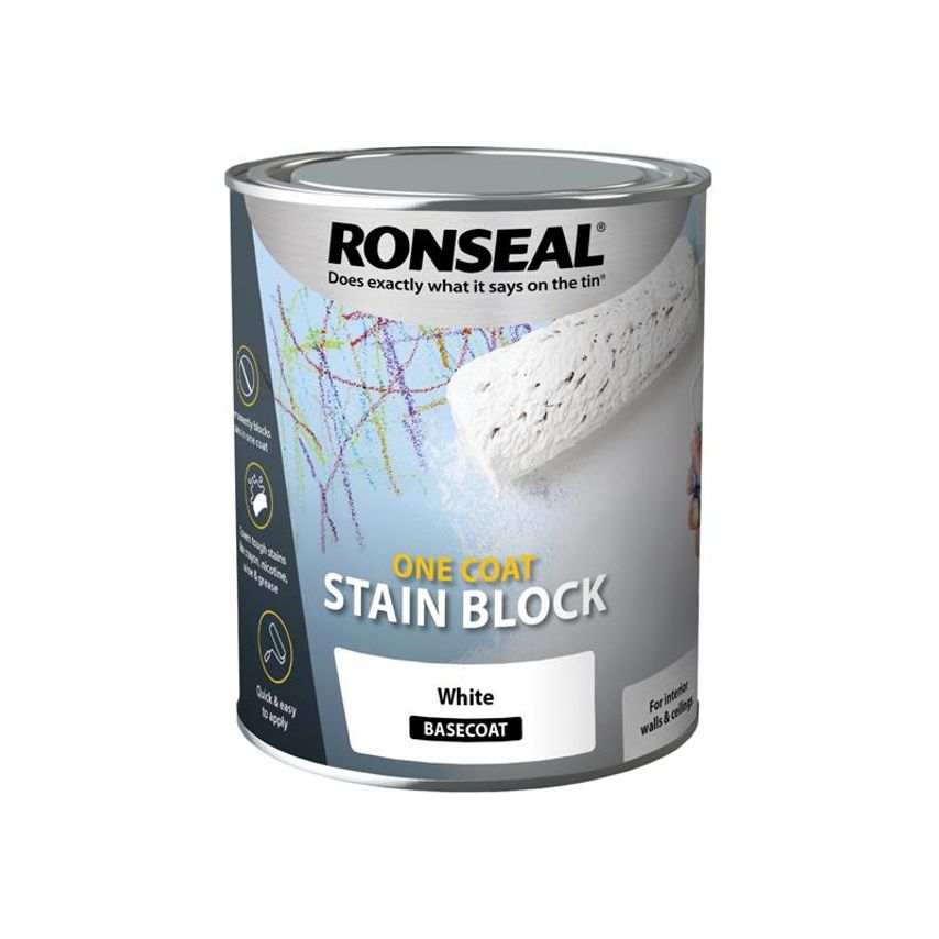 One Coat Stain Block White 750ml RSLOCSBW750
