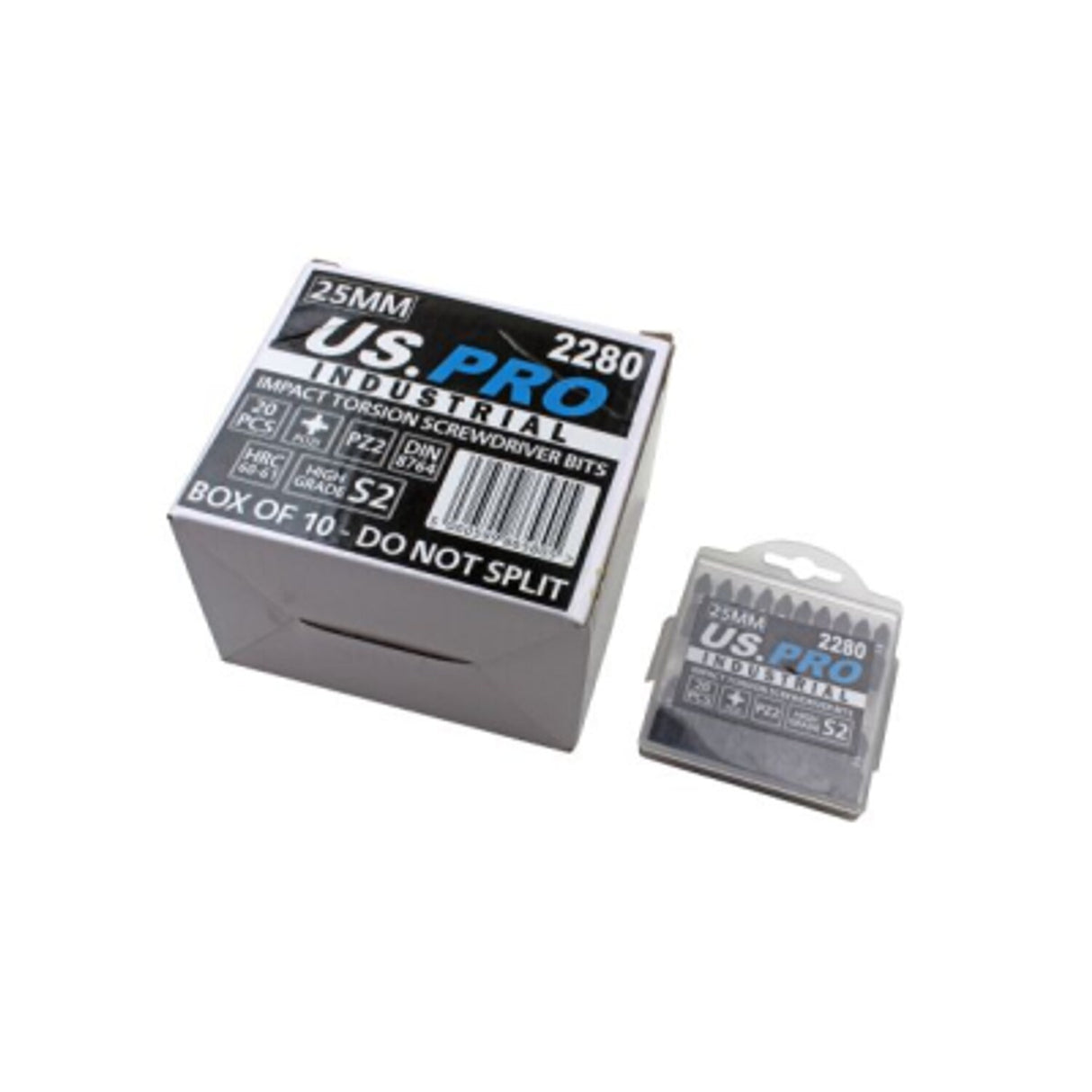 Outer Box 10 PZ2 25mm Impact Torsion Screwdriver Bits (Pack of 20)