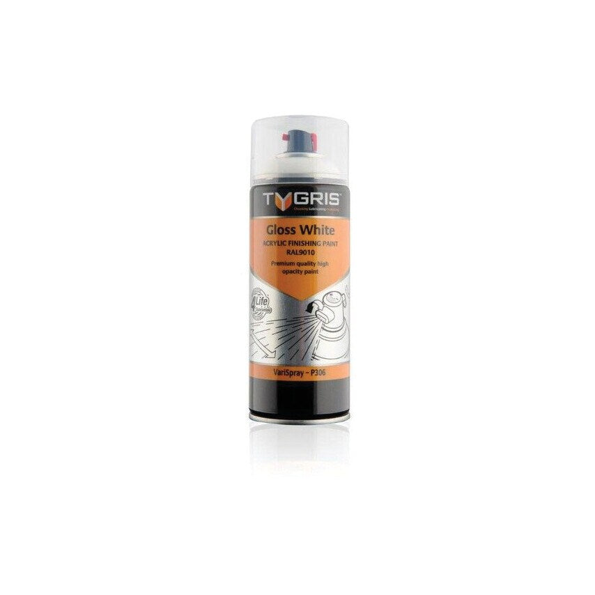 P306 Gloss White Acrylic Aerosol Paint 400ML