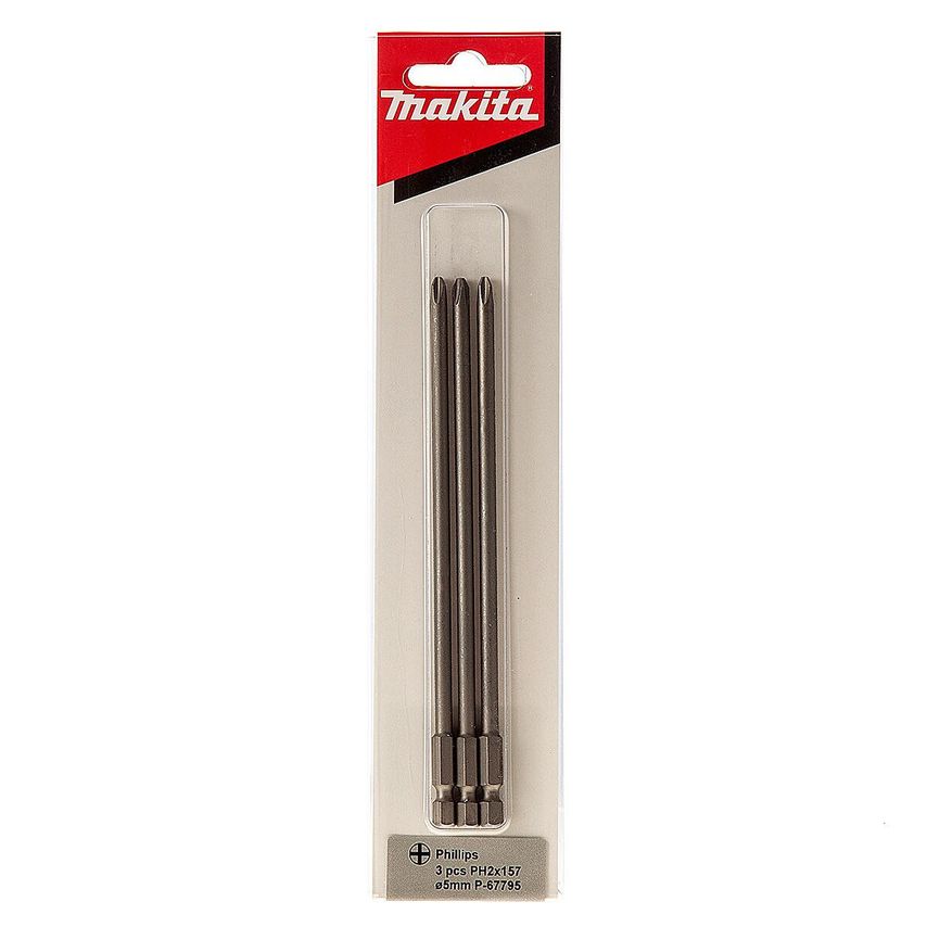 P-67795 Autofeed Screwdriver Bits PH2 157mm x 5mm Diameter, Pack of 3