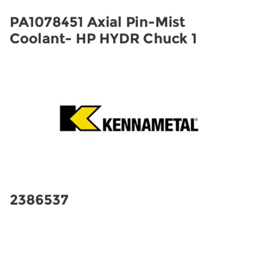PA1078451 Axial Pin-Mist Coolant- HP HYDR Chuck 1