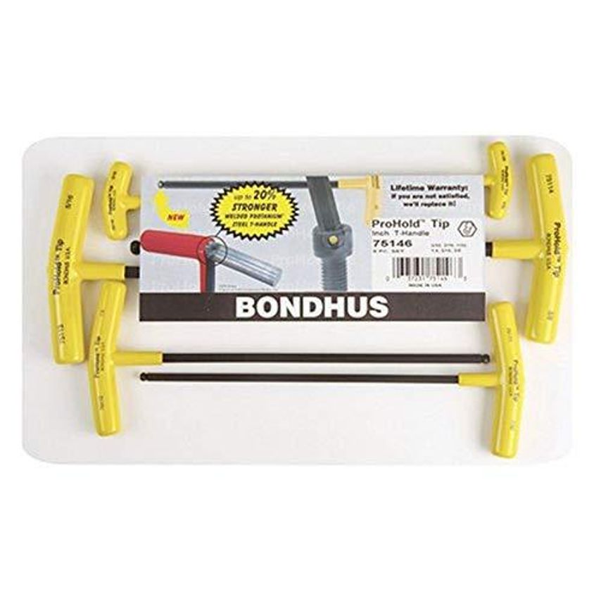 PBTX60 ProHold T-Handle Ball Driver Hex Set 5/32"-3/8", 75146