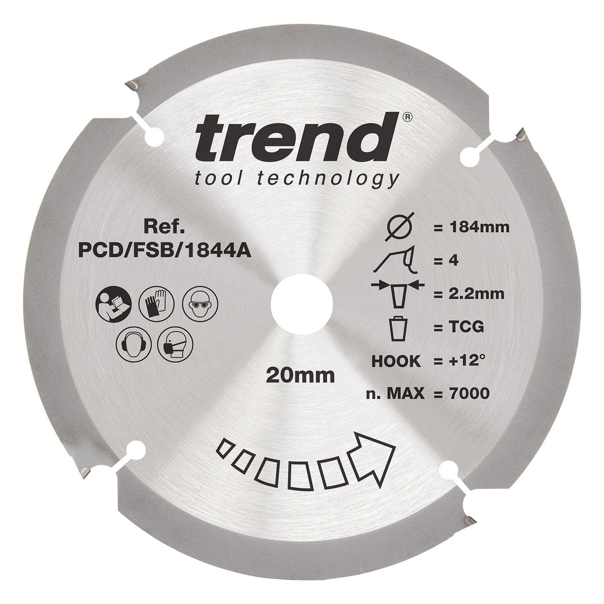PCD Fibre Cement Circular Saw Blade 184mm x 20mm x 4T
