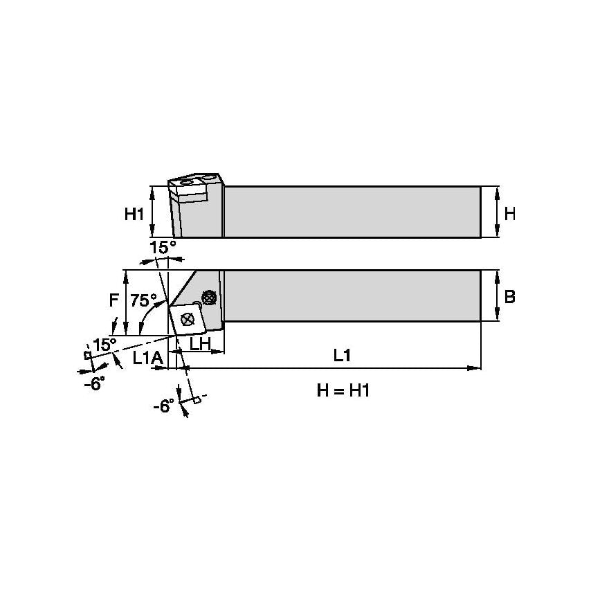 PCKNR3232P19 P Clamping Holder W32, 0MM L170