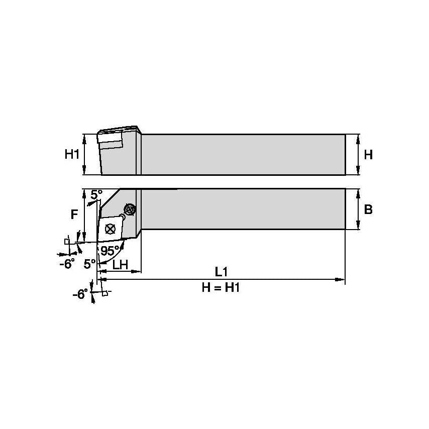PCLNL1616H12 P Clamping Holder W16, 0MM L100