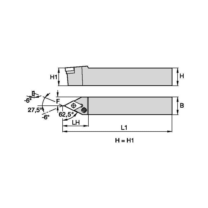 PDNNL2525M15 P Clamping Holder W25, 0MM L150