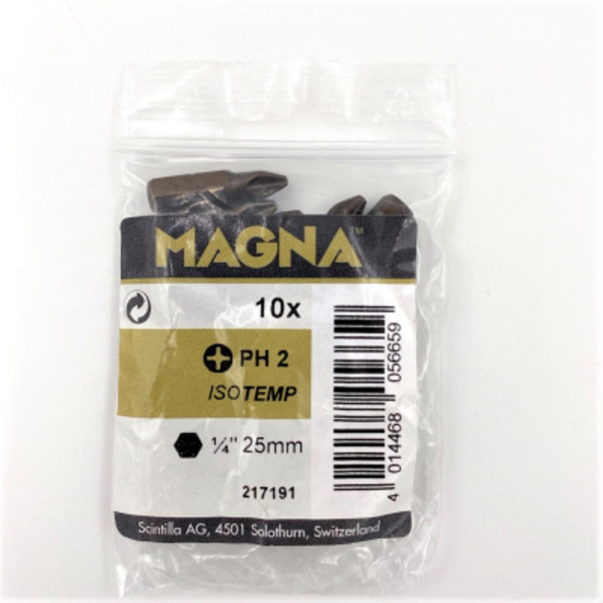 PH2 x 25mm ISO Temp 1/4in Hex Screwdriver Bit