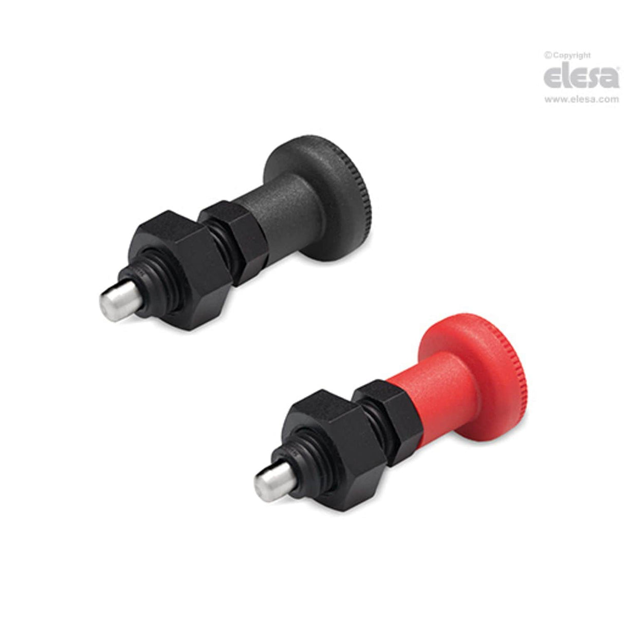 PMT100 Indexing plungers SUPER-technopolymer body AISI 303 stainless steel plunger with locking nut PMT.100-SST-6-M12x1,5-AK