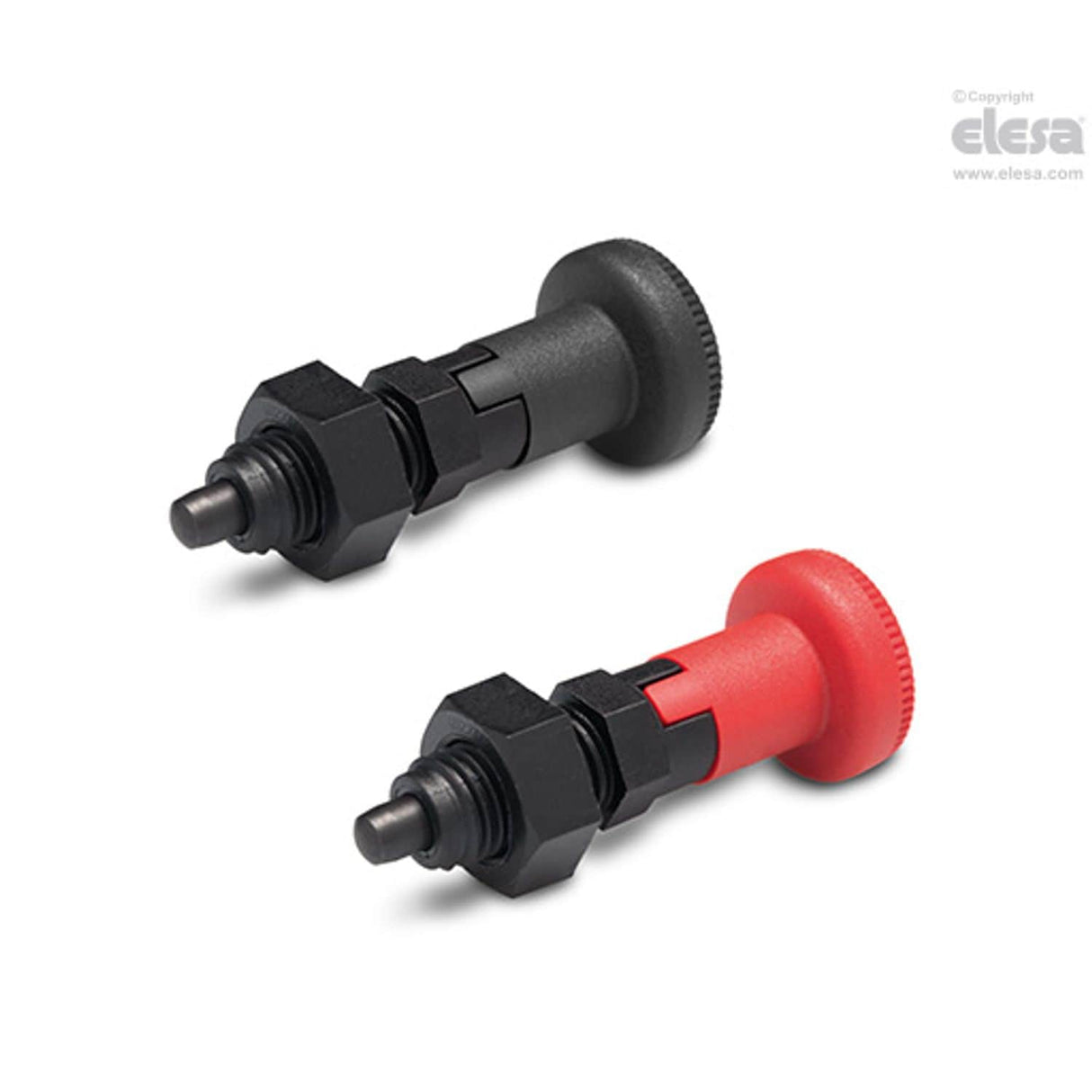 PMT101 Indexing plungers Rest in retracted position SUPER-technopolymer body Black-oxide steel plunger with locking nut PMT.101-8-M16x1,5-AK