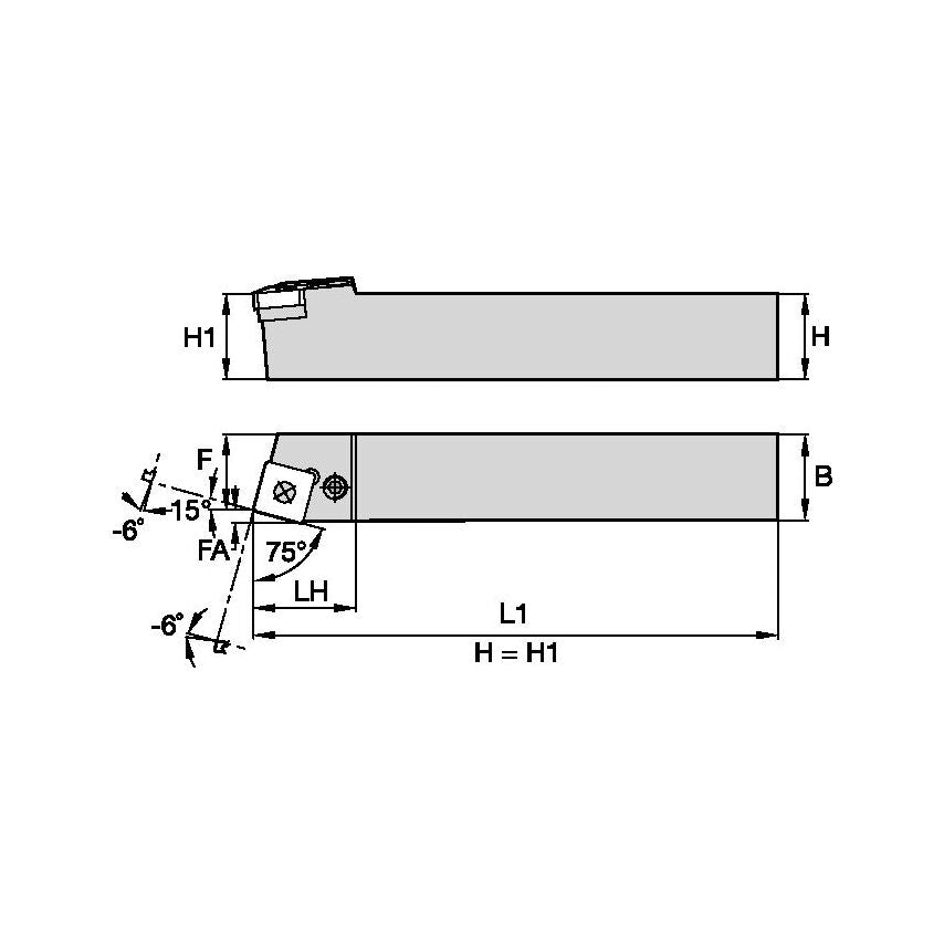 PSBNL2020K12 P Clamping Holder W20, 0MM L125