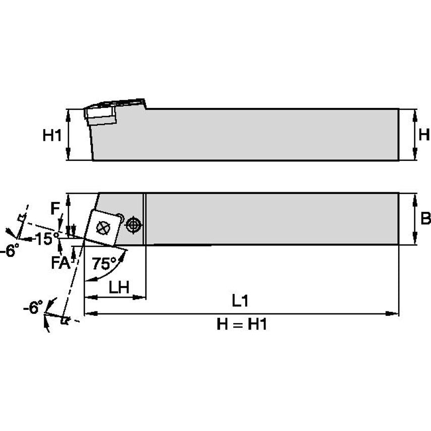 PSBNR2020K12 P Clamping Holder W20, 0MM L125