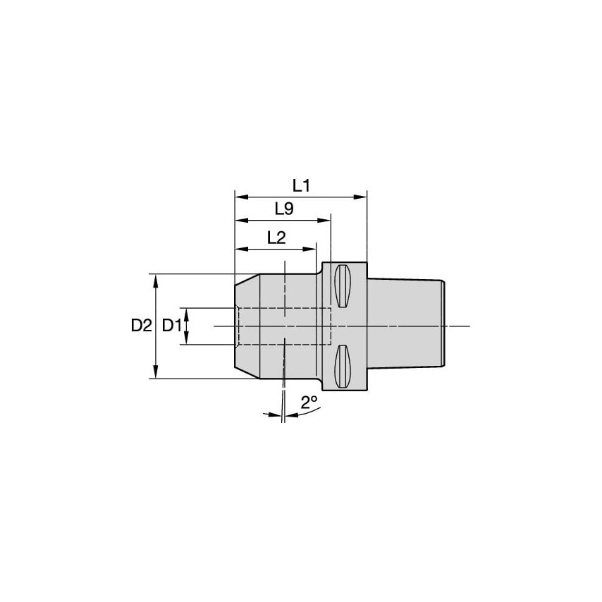 PSC63EMWN25090m PSC63 End Mill/Whistle Notch Adapter 2