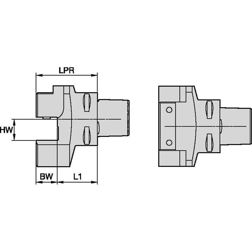 PSC63ETAN2020m PSC63 Square Shank Adapter Radial