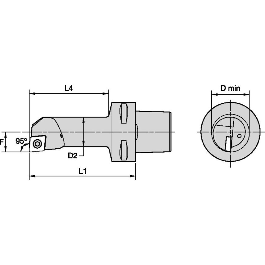 PSC63S40LSCLCR12 PSC63 Screw-On Bor Bar RH 95