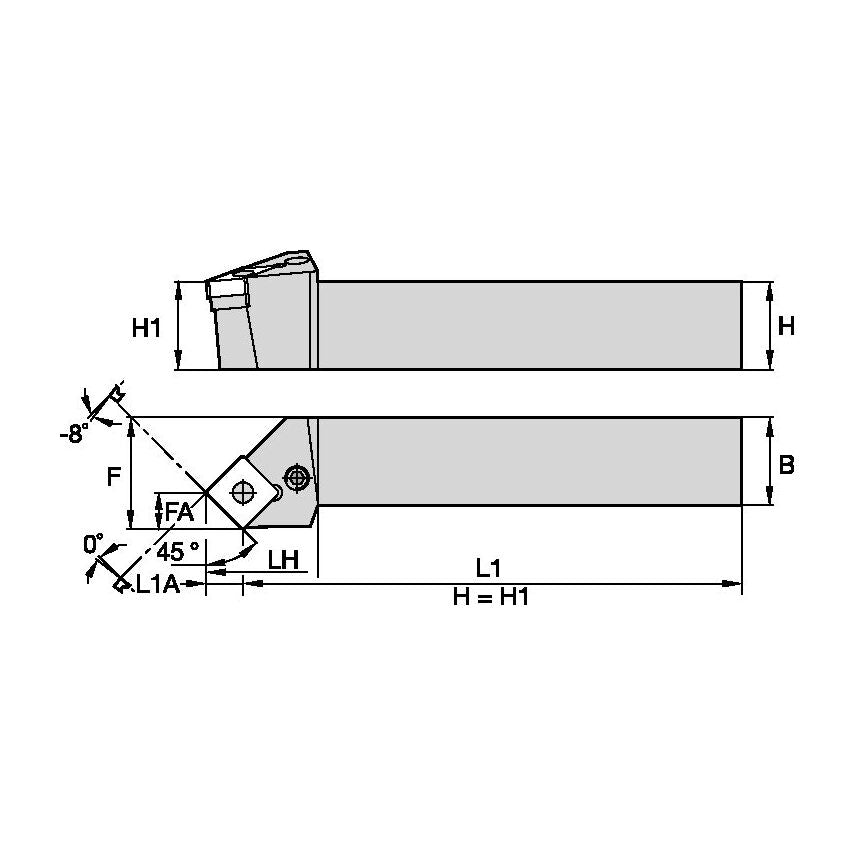 PSSNL2525M12 P Clamping Holder W25, 0MM L150