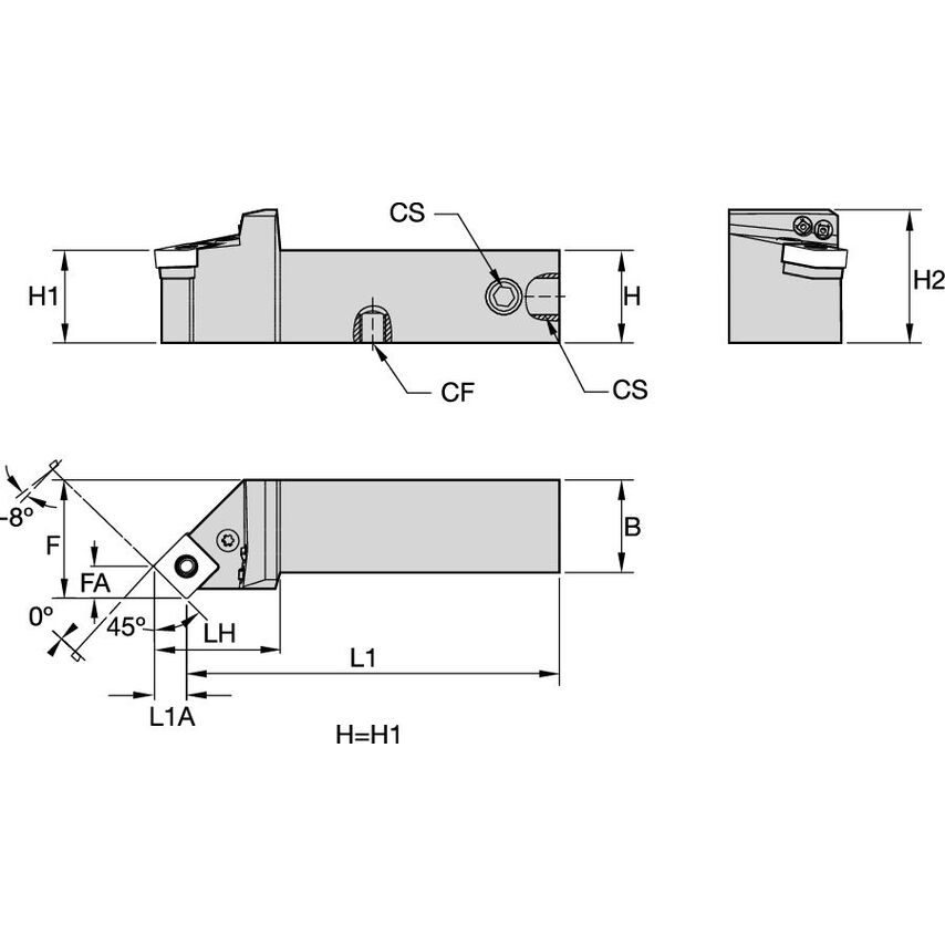 PSSNL2525X12C P Clamping Holder W25, 0MM L150