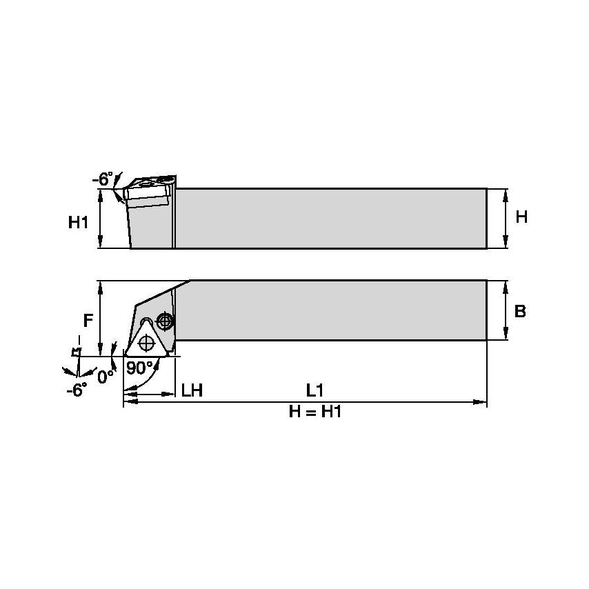PTGNL1616H16 P Clamping Holder W16, 0MM L100