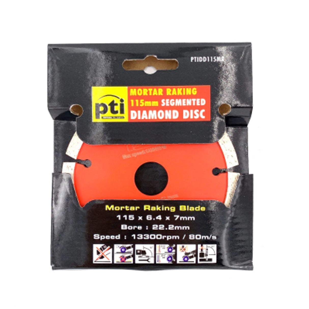 PTI 115mm Mortar Raking Diamond Disc 7mm Segments