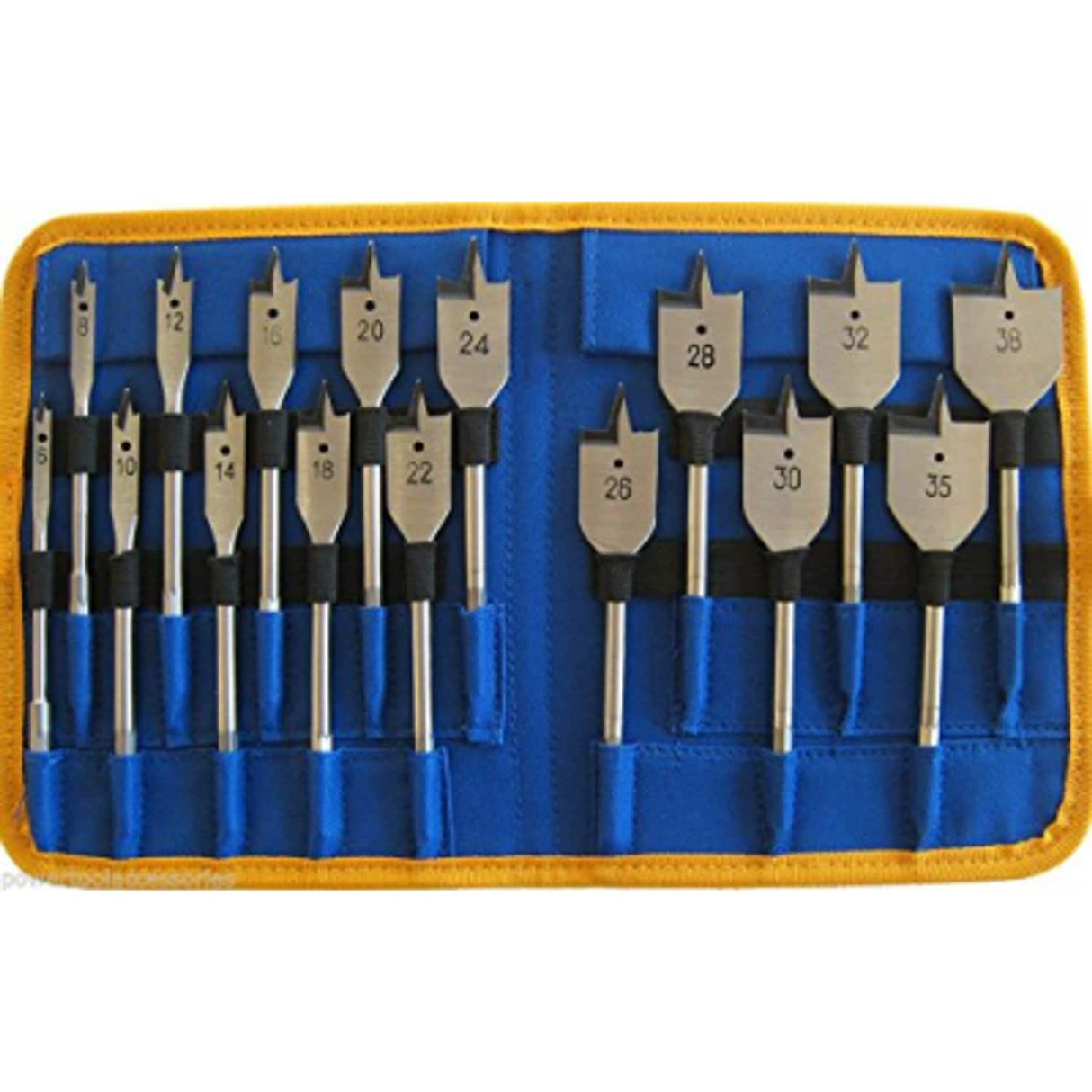 PTI 16 Piece Flat Bit Set 6mm - 38mm