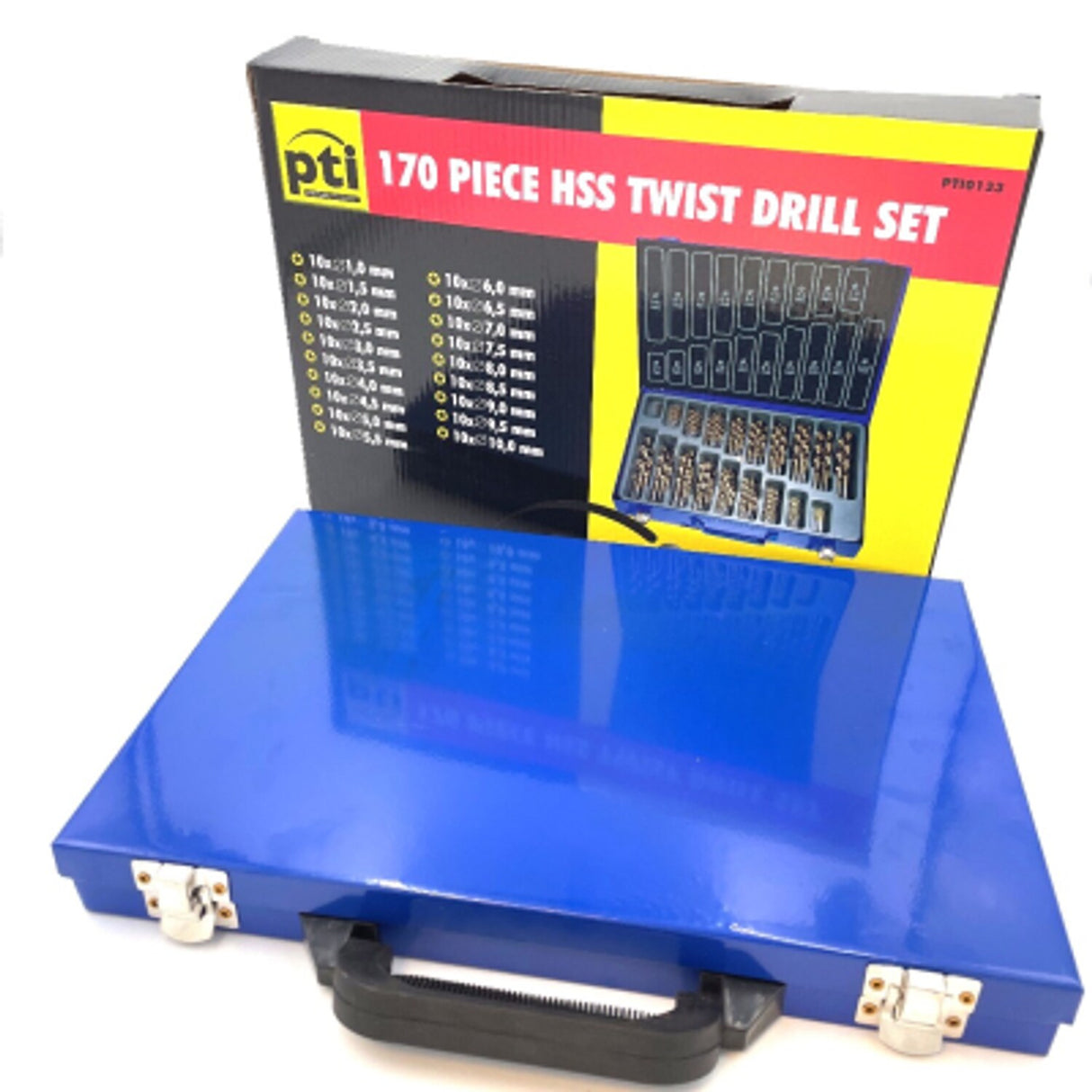 PTI 170pc Tin Coated HSS Drill Bit Set