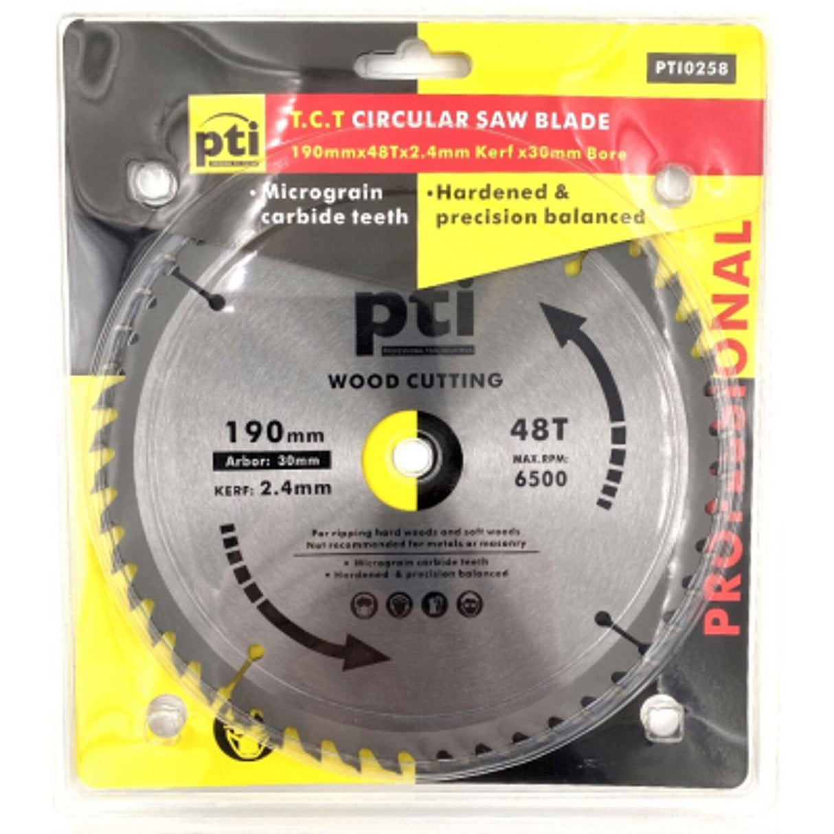 PTI 190mm x 48T x 30mm Circular Saw Blade