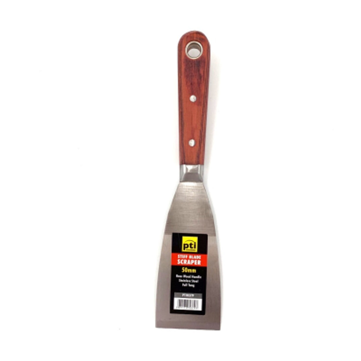 PTI 50mm Stiff Blade Scraper Stainless Steel Blade Rosewood Handle