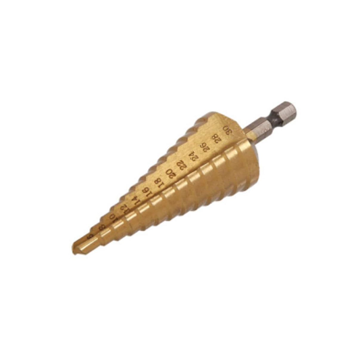 PTI 6-30mm HSS Tin Coated Step Drill 1/4in Hex