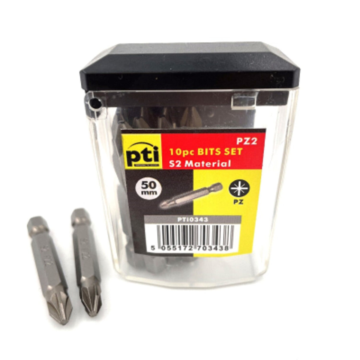 PTI PZ2 x 50mm Tub of 10 Screwdriver Bits