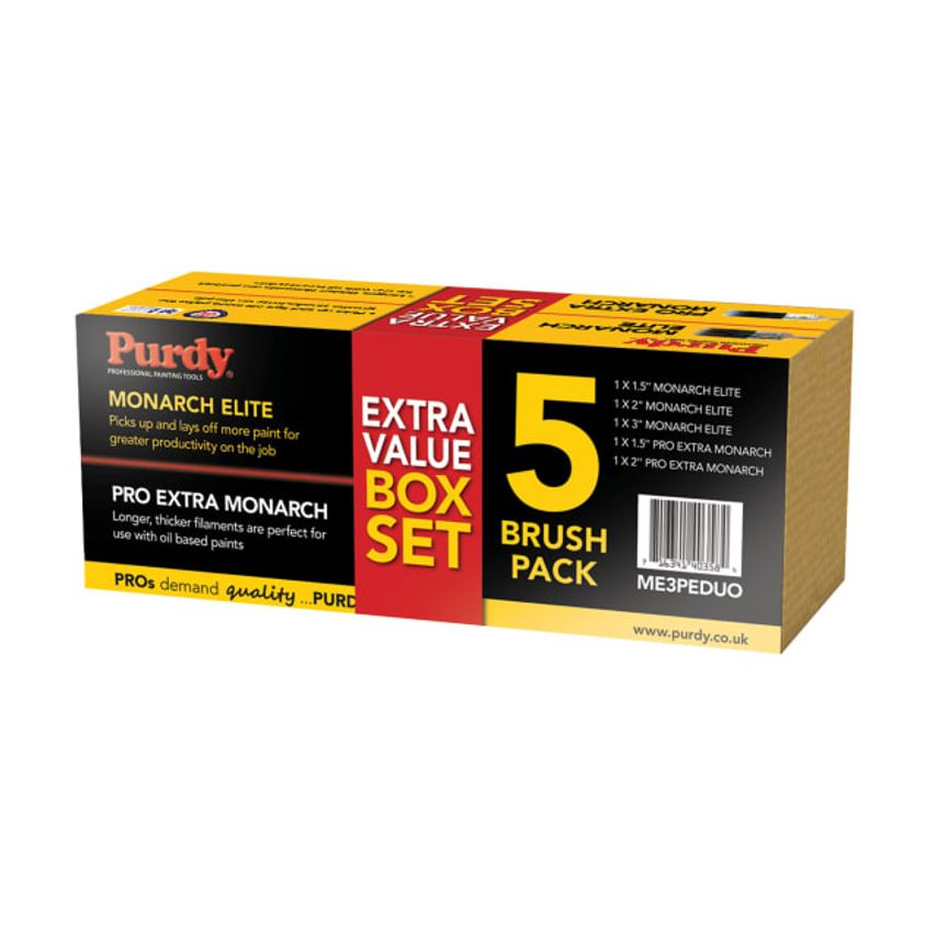 PURME3PEDUO Monarch Elite & Pro-Extra Monarch Brush Set 5pc