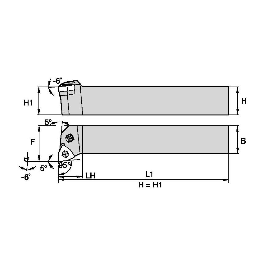 PWLNL1616H06 P Clamping Holder W16, 0MM L100