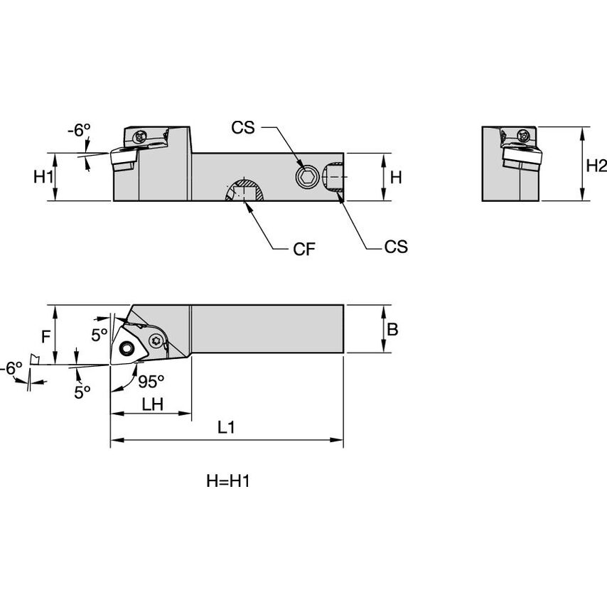 PWLNL2525X08C P Clamping Holder W25, 0MM L150